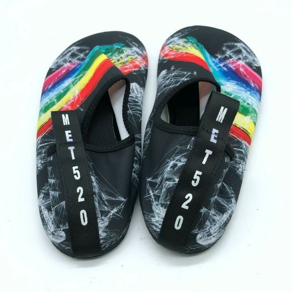 Met 520 Womens Water Shoes Slip On Fabric Rainbow Ship Black Size 40/41 US 8.5-9 - Picture 3 of 4